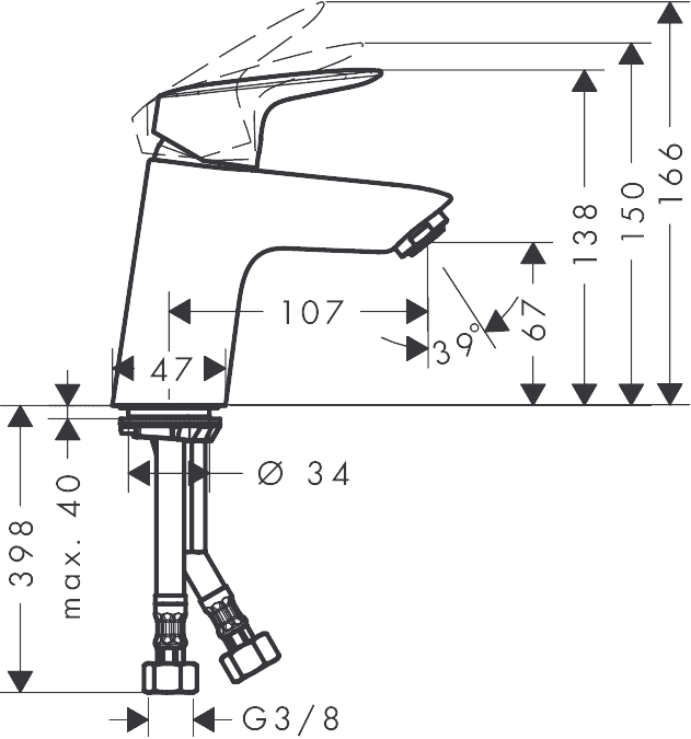 ЧертежHansgrohe Logis (71076000)