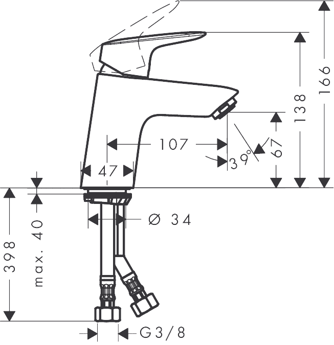 ЧертежHansgrohe Logis (71073000)