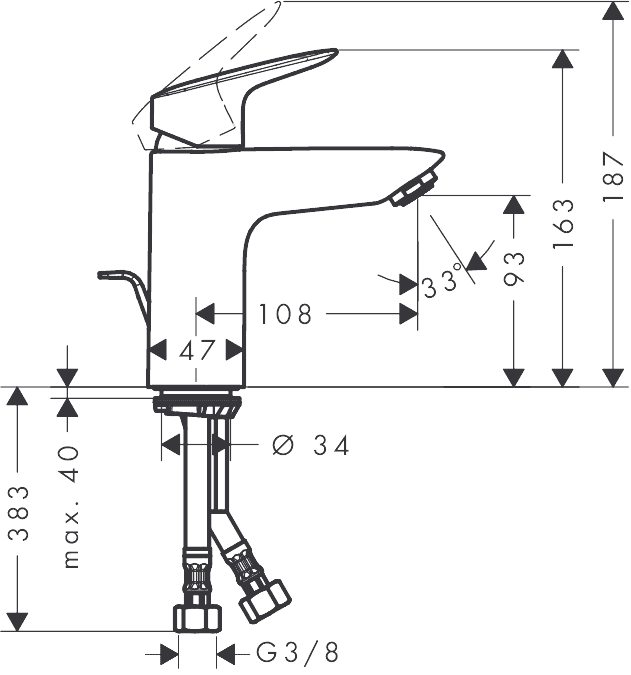 ЧертежHansgrohe Logis (71100000)