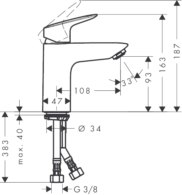 ЧертежHansgrohe Logis (71107000)