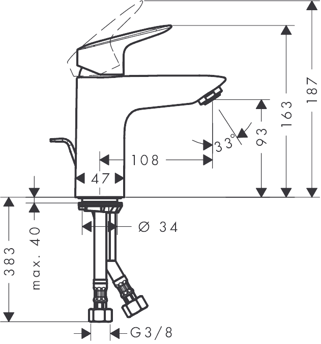ЧертежHansgrohe Logis (71102000)