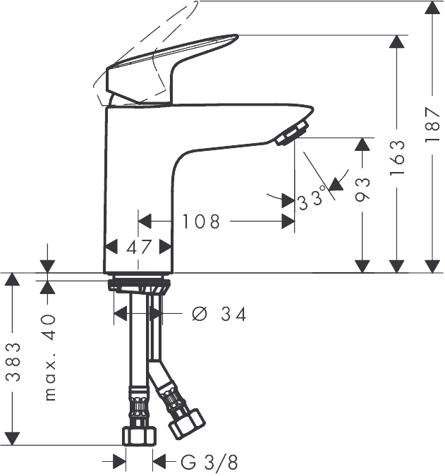 ЧертежHansgrohe Logis (71103000)