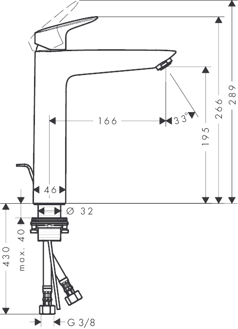 ЧертежHansgrohe Logis (71090000)
