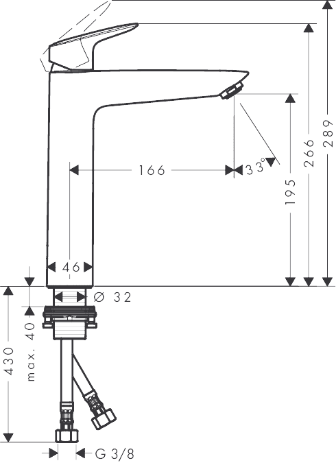 ЧертежHansgrohe Logis (71091000)