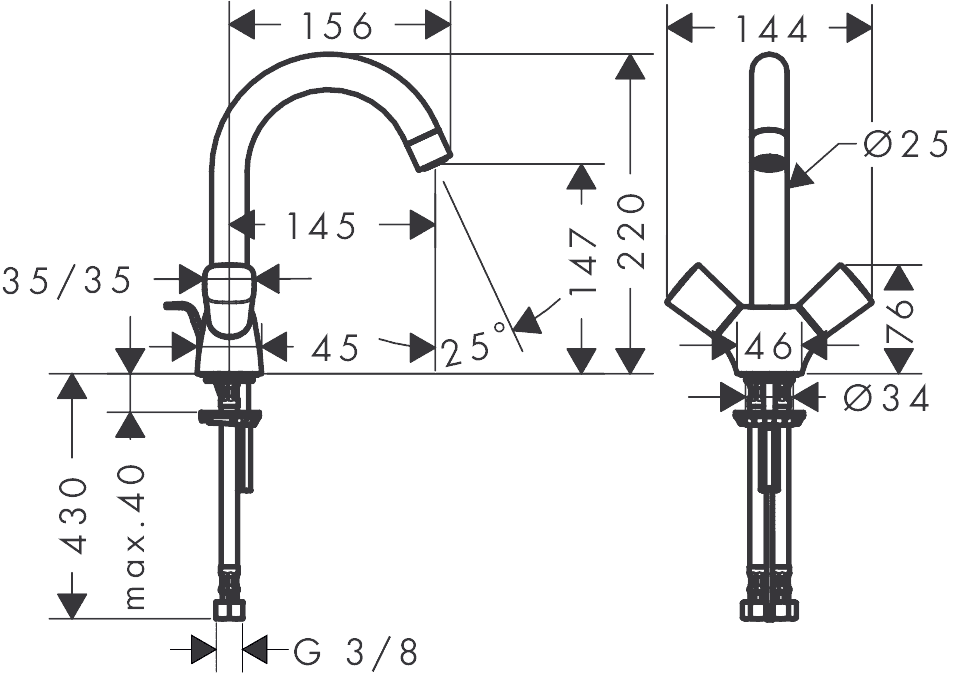 ЧертежHansgrohe Logis (71222000)