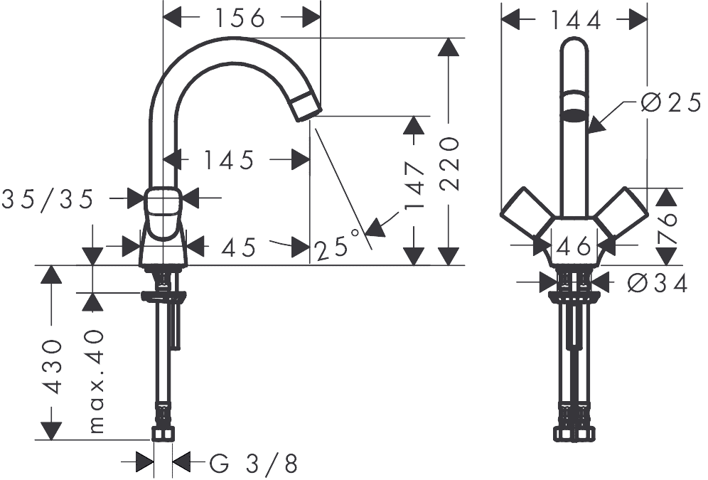 ЧертежHansgrohe Logis (71221000)