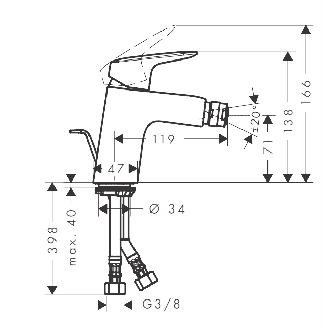 ЧертежHansgrohe Logis (71204000)