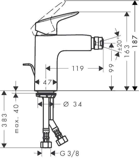 ЧертежHansgrohe Logis (71200000)