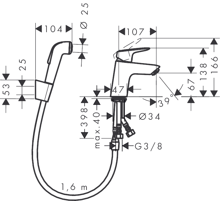 ЧертежHansgrohe Logis (71290000)