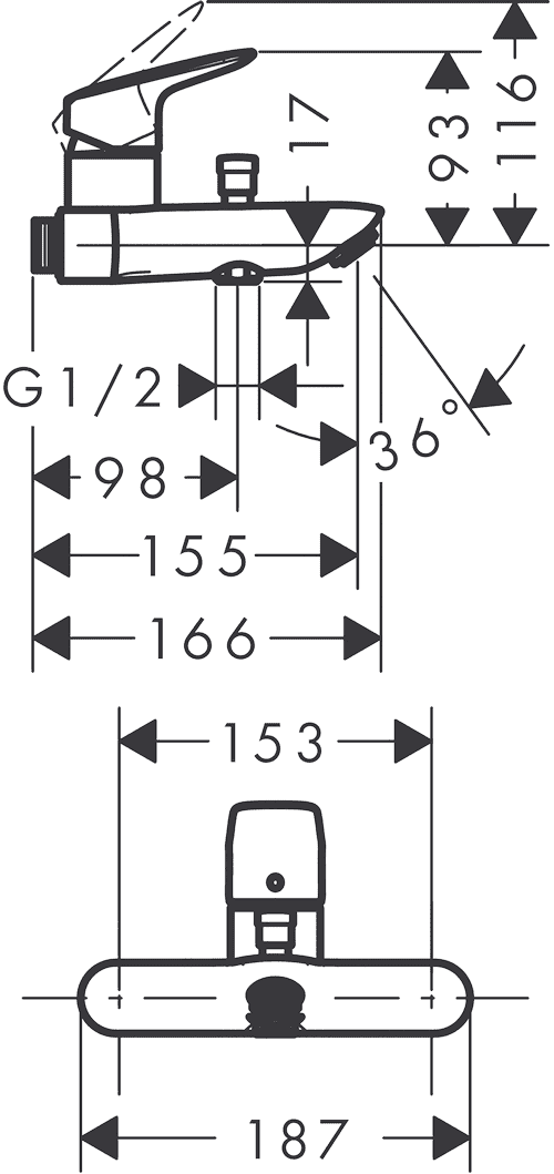 ЧертежHansgrohe Logis (71430000)