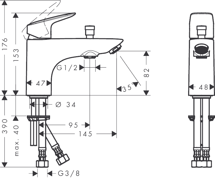 ЧертежHansgrohe Logis (71312000)