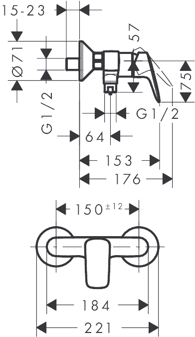 ЧертежHansgrohe Logis (71600000)