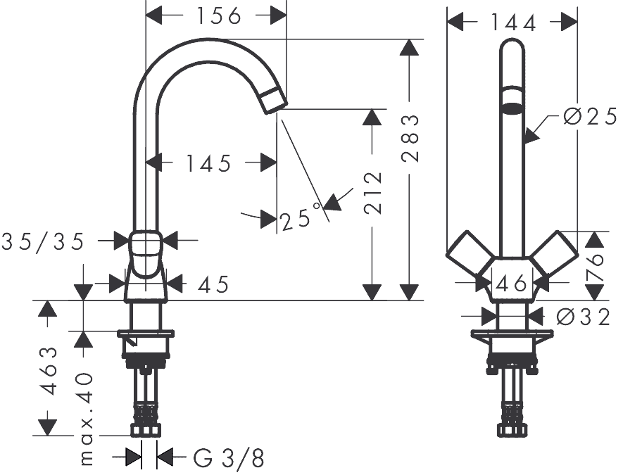 ЧертежHansgrohe Logis (71280000)