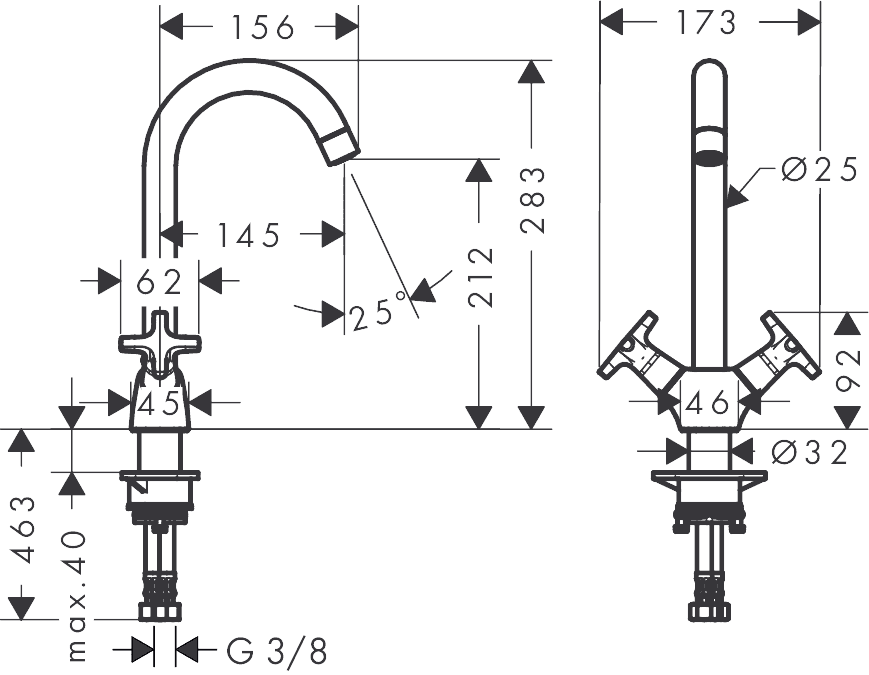ЧертежHansgrohe Logis Classic (71285000)