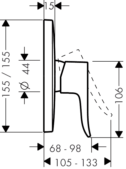 ЧертежHansgrohe Metris (31456000)