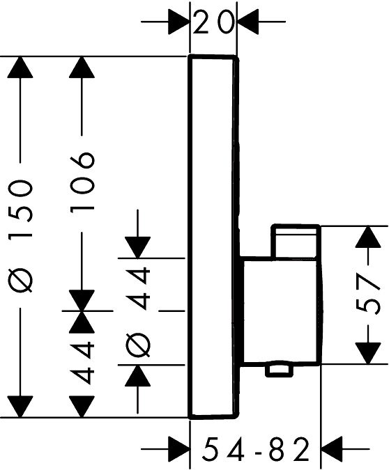 ЧертежHansgrohe ShowerSelect S (15743000)