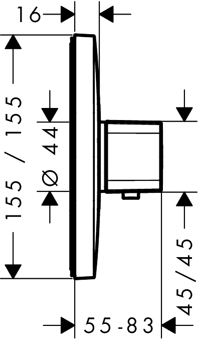 ЧертежHansgrohe Ecostat E (15705000)