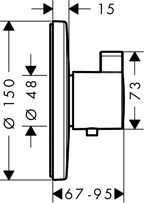 ЧертежHansgrohe Ecostat S Highflow (15756000)