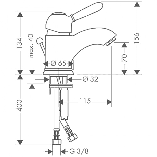 Чертеж Hansgrohe Axor Carlton (17010000)