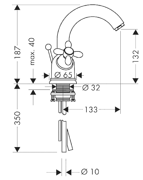 Чертеж Hansgrohe Axor Carlton (17030000)