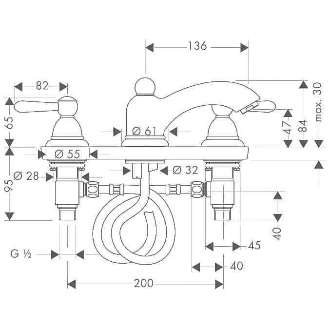 Чертеж Hansgrohe Axor Carlton (17135000)