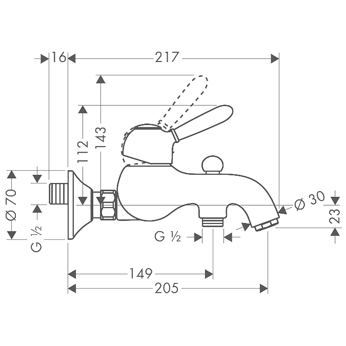 Чертеж Hansgrohe Axor Carlton (17410000)