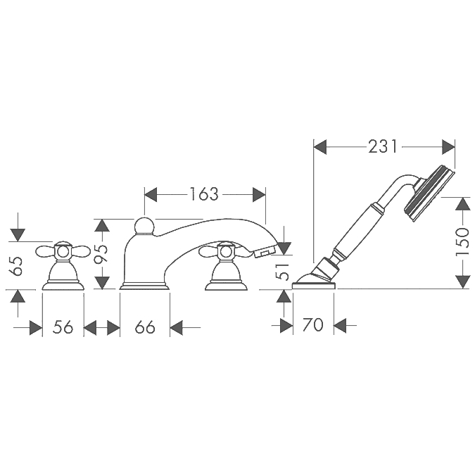 Чертеж Hansgrohe Axor Carlton (17444000)