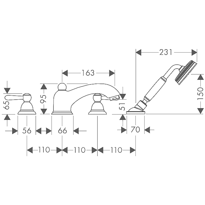 Чертеж Hansgrohe Axor Carlton (17445000)