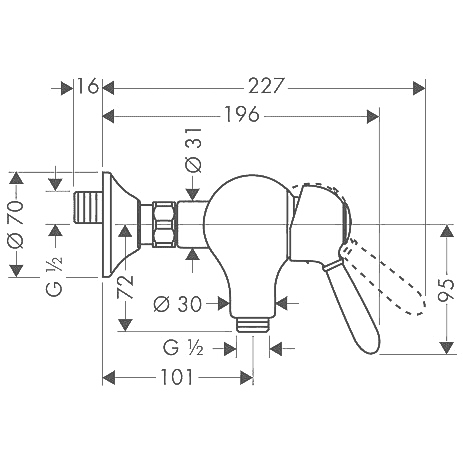 Чертеж Hansgrohe Axor Carlton (17610000)