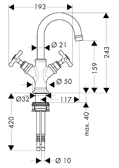 Чертеж Hansgrohe Axor Montreux (16505000)