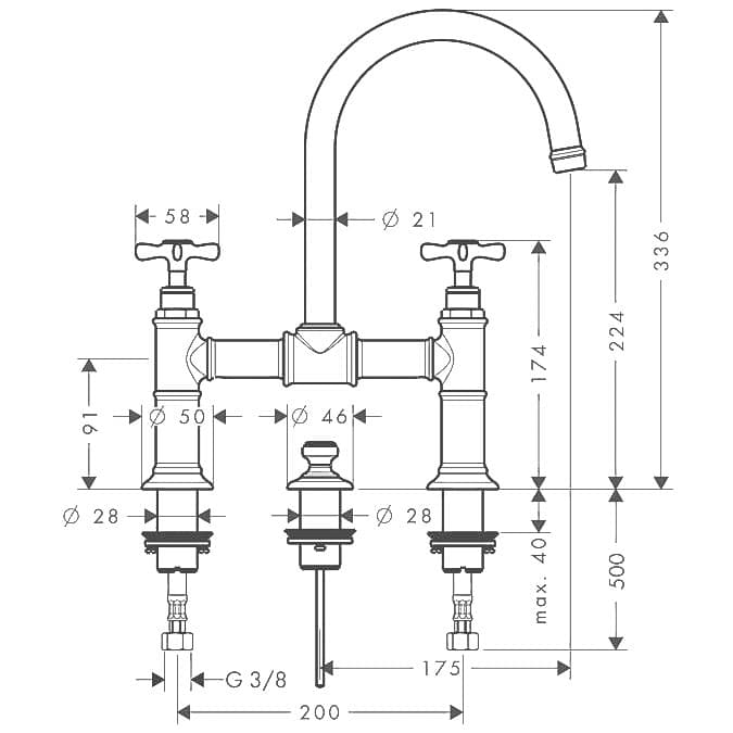 Чертеж Hansgrohe Axor Montreux (16510000)