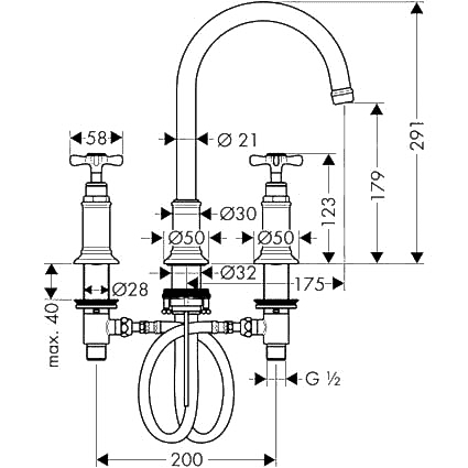 Чертеж Hansgrohe Axor Montreux (16513000)