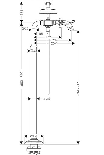 Чертеж Hansgrohe Axor Montreux (16547000)