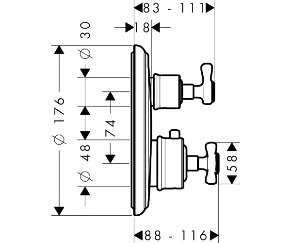 Чертеж Axor Montreux (16800000)