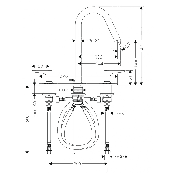 Чертеж Axor Citterio M (34134000)