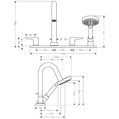 Чертеж Axor Citterio M (34445000)