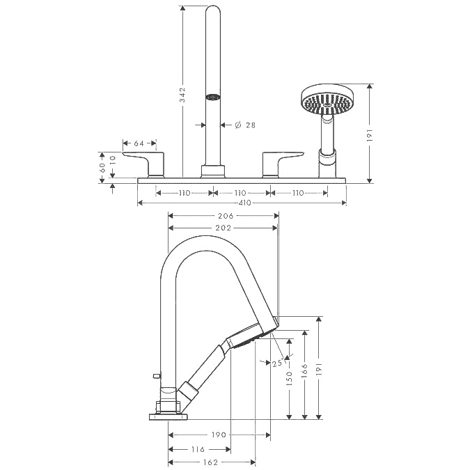 Чертеж Axor Citterio M (34455000)