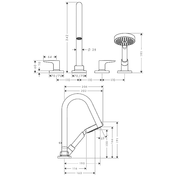 Чертеж Axor Citterio M (34454000)