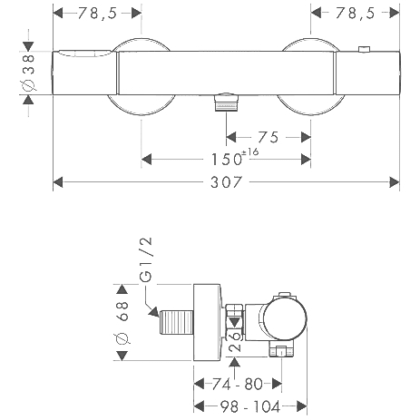 Чертеж Axor Citterio M (34635000)