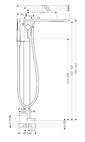Чертеж Axor Massaud (18450000)