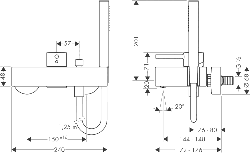 Чертеж Hansgrohe Axor Starck X (10402000)
