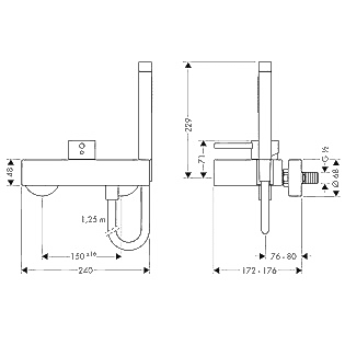 Чертеж Hansgrohe Axor Starck X (10601000)